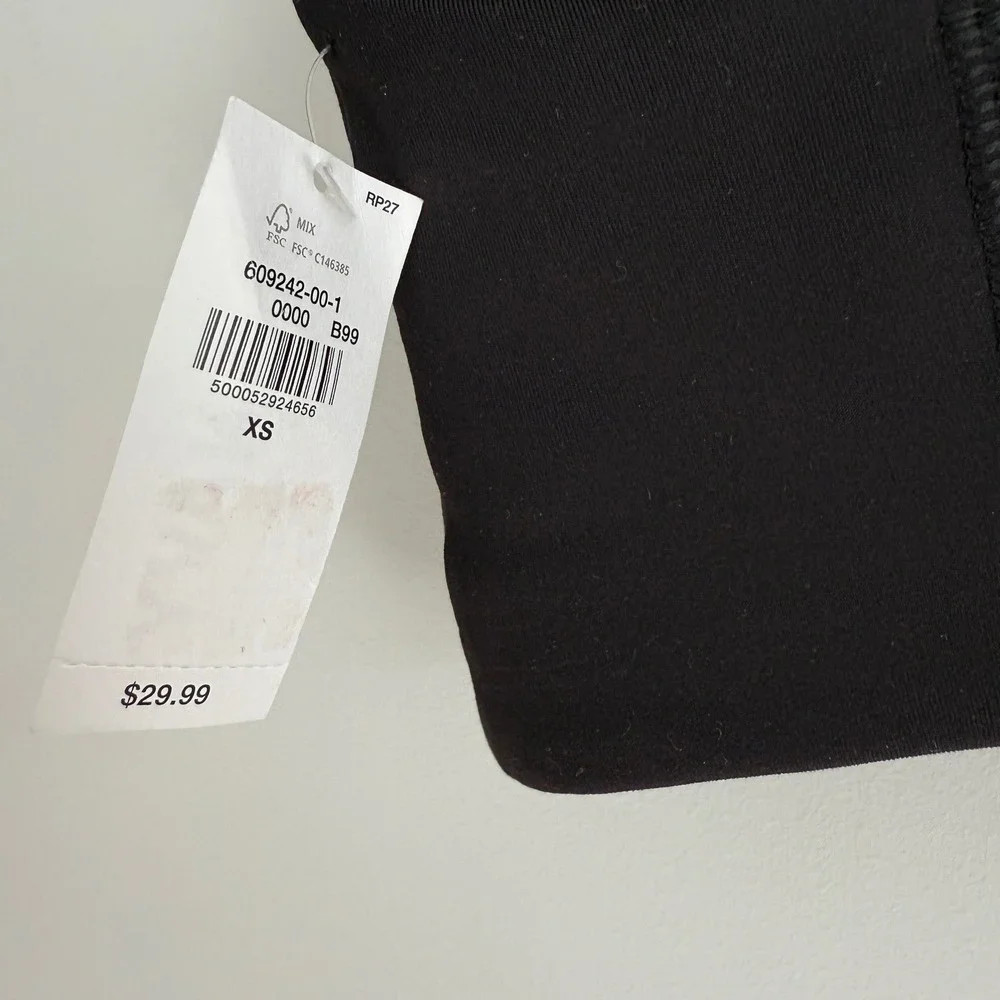 Old Navy PowerSoft Sports Bra Women XS Black Racerback Medium Support Go-Dry NWT